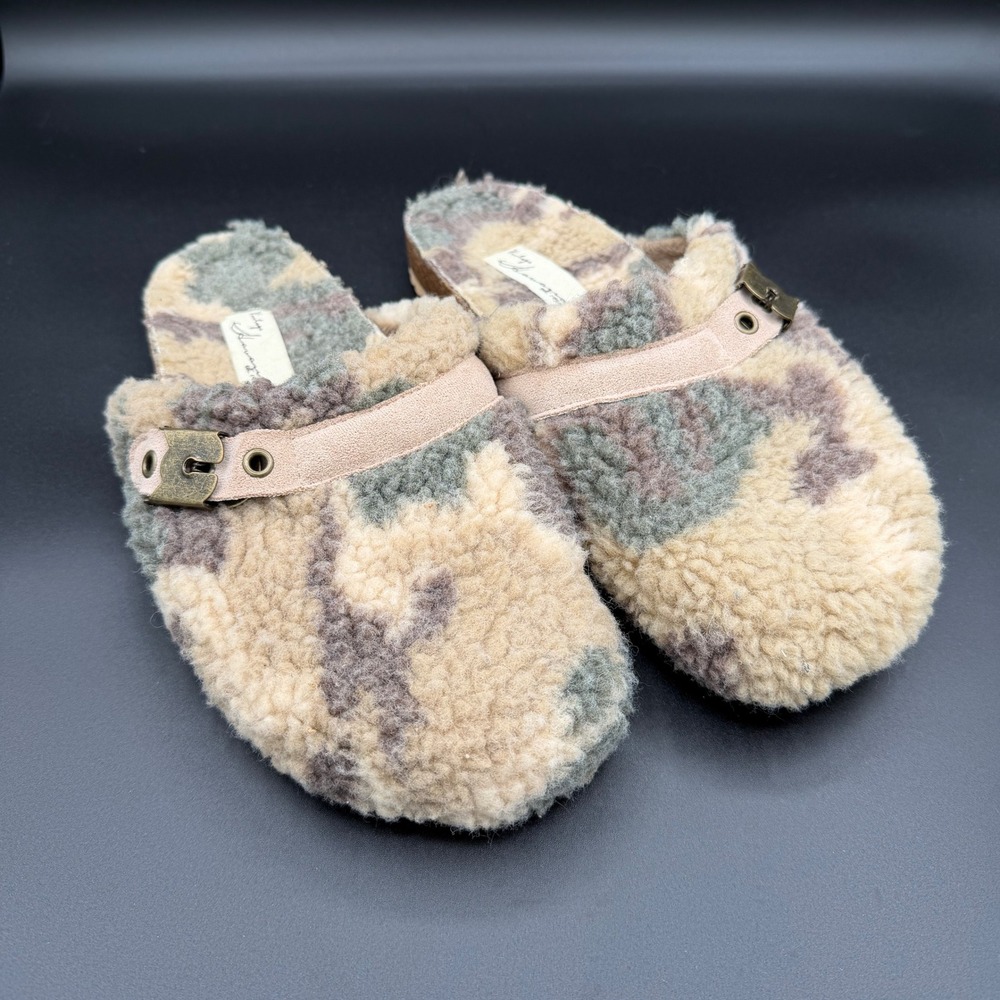 Vintage Havana Ricky Camo Sherpa Clogs Mules Women Size 9 Camouflage Multi